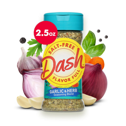 Dash Garlic & Herb Seasoning Blend, Salt Free Kosher, 2.5 oz