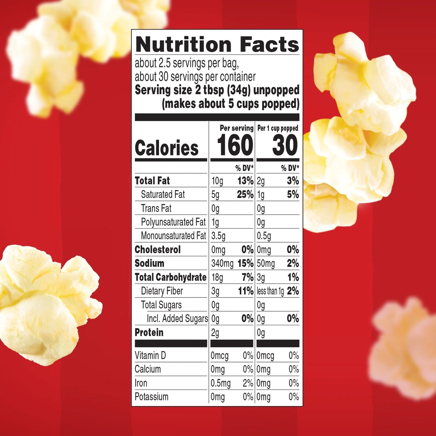 Orville Redenbacher’s Microwave Popcorn Value Size, Movie Theater Butter Flavor, 3.29 oz., 12-Count