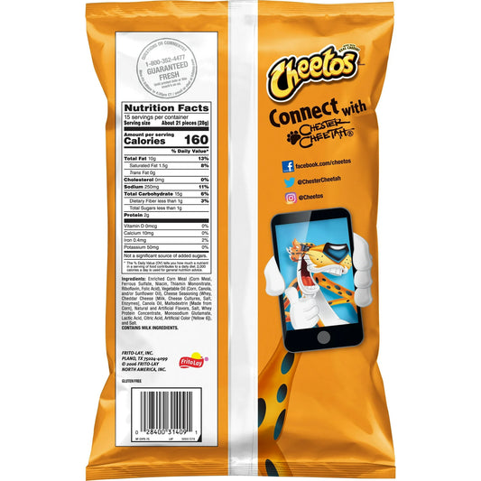 Cheetos Crunchy Cheese Flavored Snacks, 15 oz Bag