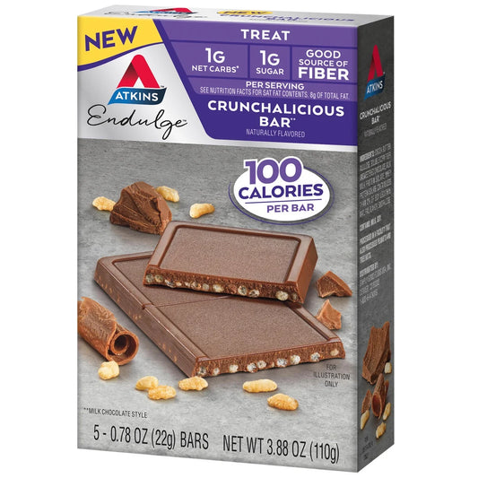 Atkins Endulge Treats, Crunchalicious Bar, Keto Friendly, 5 Count