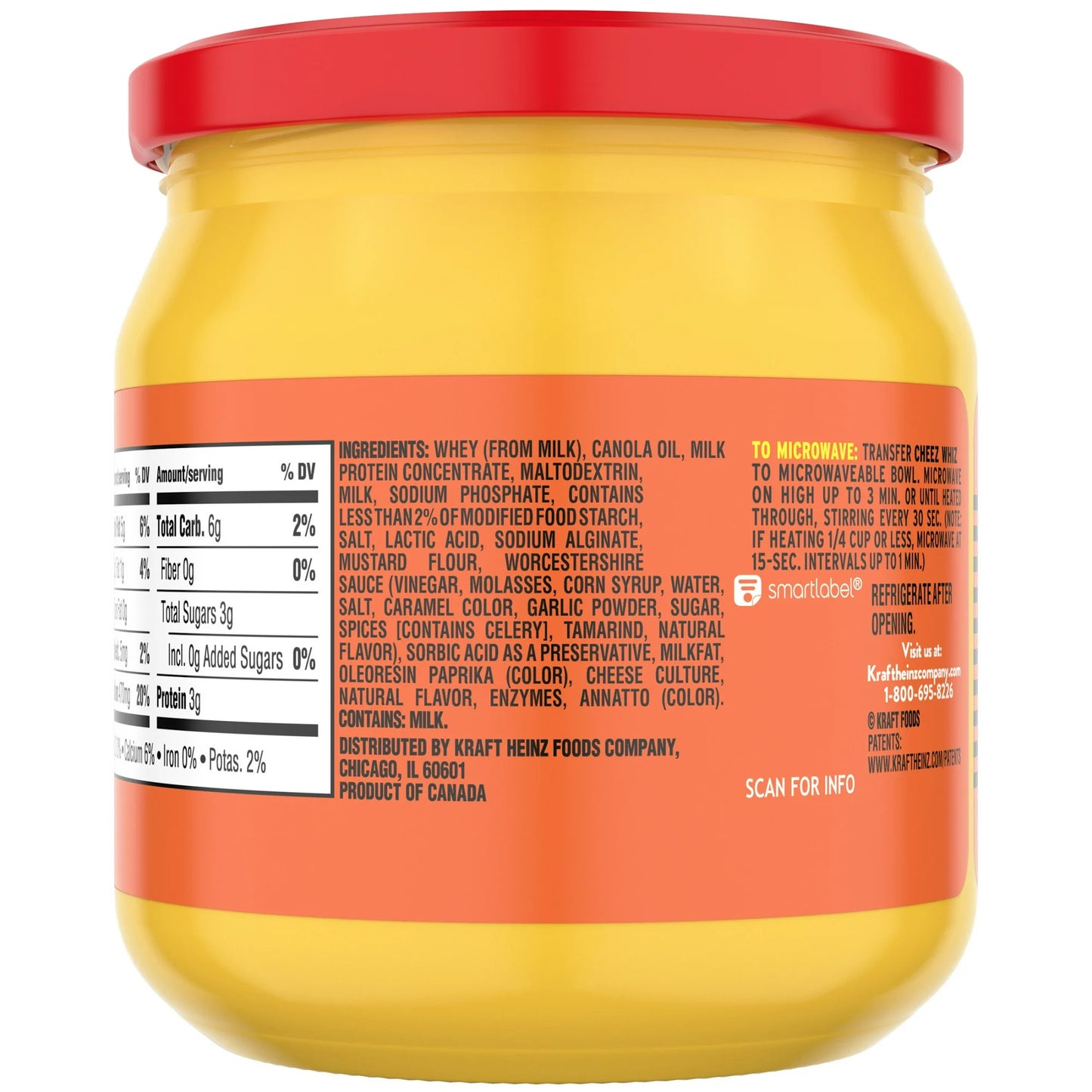 Cheez Whiz Cheese Dip, 1 Jar, Original Flavor, Easy Dip, 15 oz