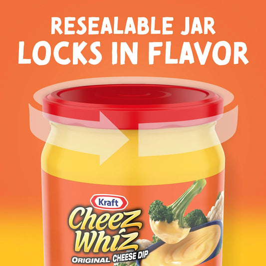 Cheez Whiz Cheese Dip, 1 Jar, Original Flavor, Easy Dip, 15 oz