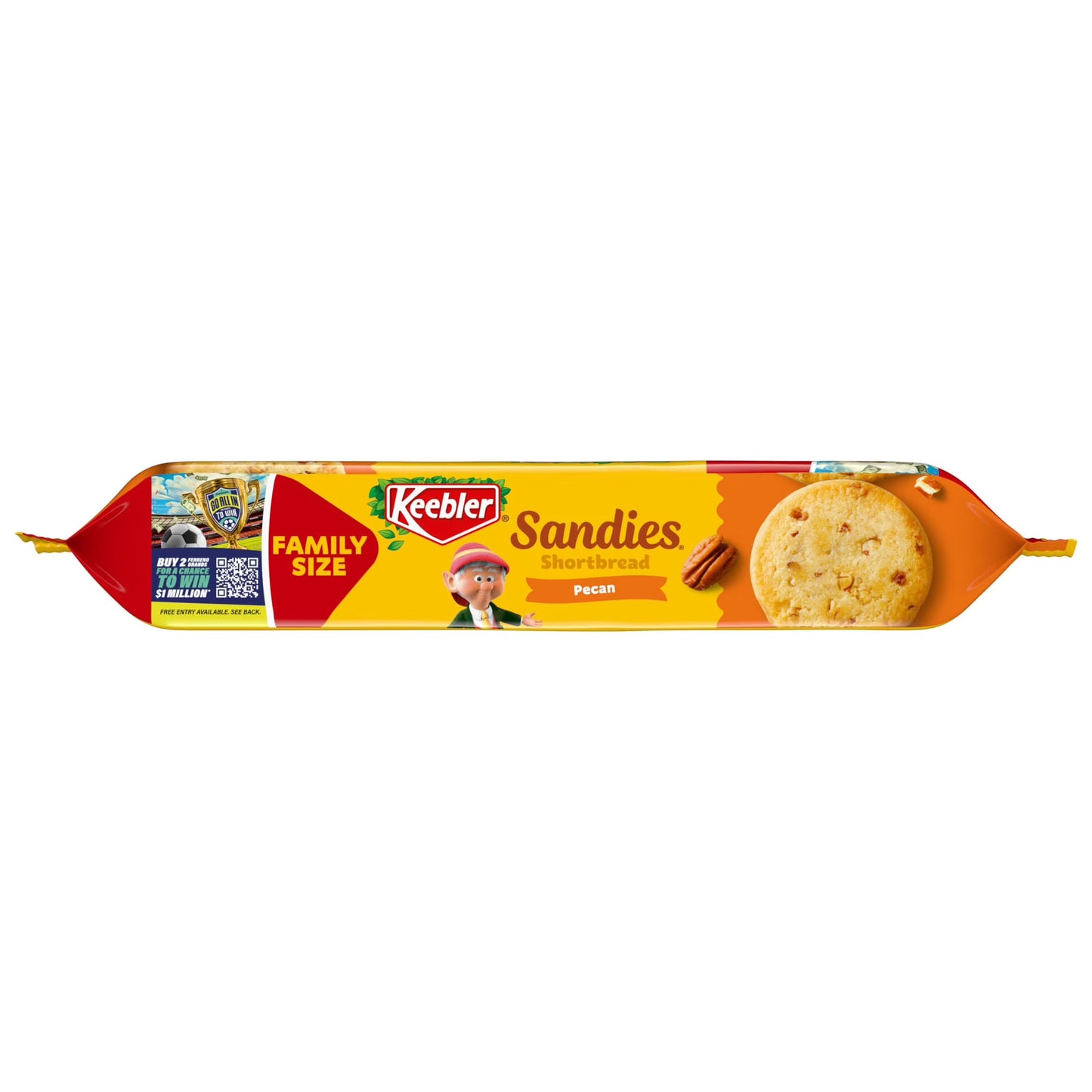Keebler Sandies Pecan Cookies, Shortbread Cookies with Crunchy Pecans, Family Size 17.2 oz
