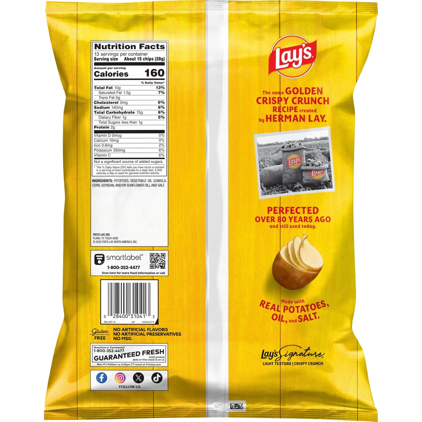 Lay's Classic Potato Chips, Party Size, 13 oz Bag