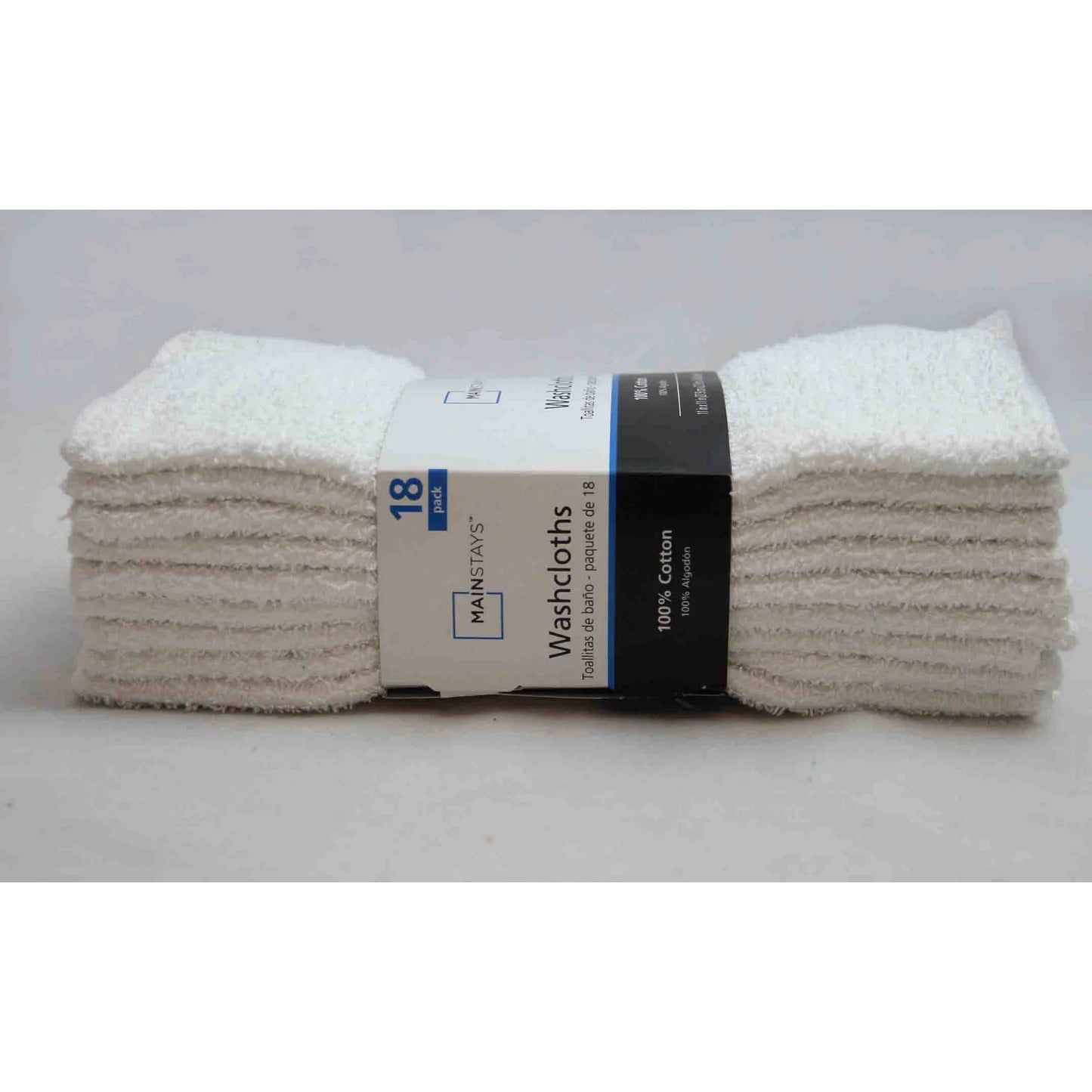 Mainstays 18-Pack Washcloth Bundle, White