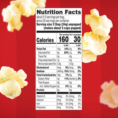 Orville Redenbacher’s Microwave Popcorn Value Size, Movie Theater Butter Flavor, 3.29 oz., 12-Count