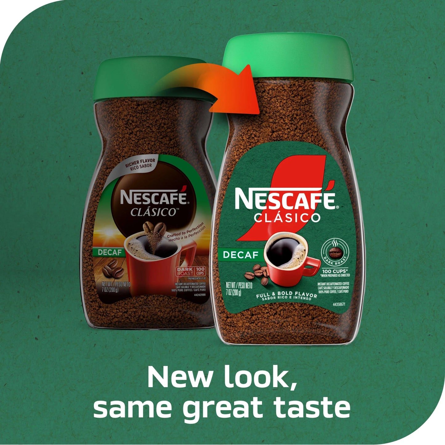 NESCAFÉ CLÁSICO Decaf Dark Roast Coffee, Instant Coffee, 7 oz, 1 Jar