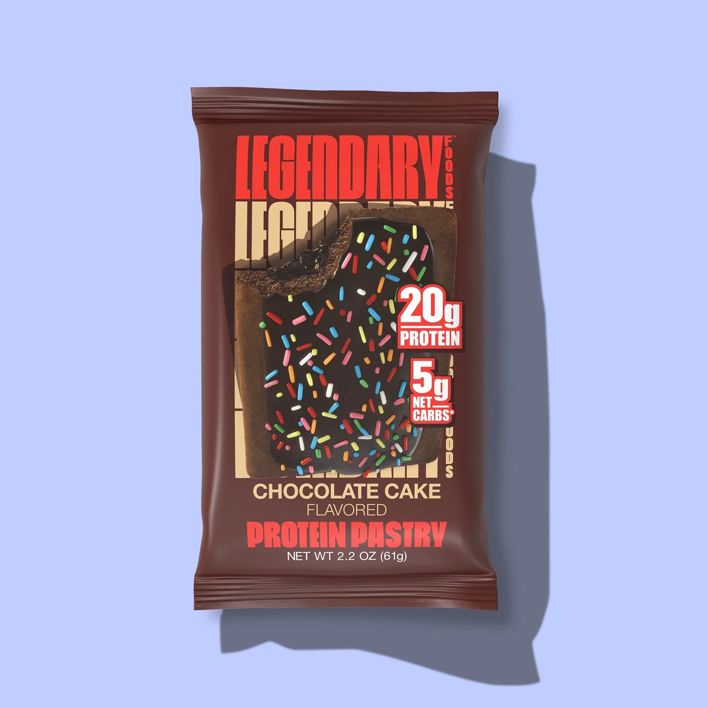 Legendary Foods Protein Pastry - Chocolate Cake 4 Pack | Protein Snack | Gluten-Free| Keto Friendly