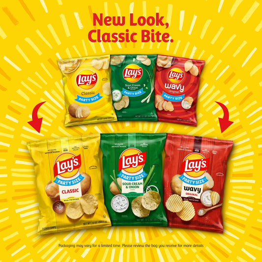 Lay's Classic Potato Chips, Party Size, 13 oz Bag