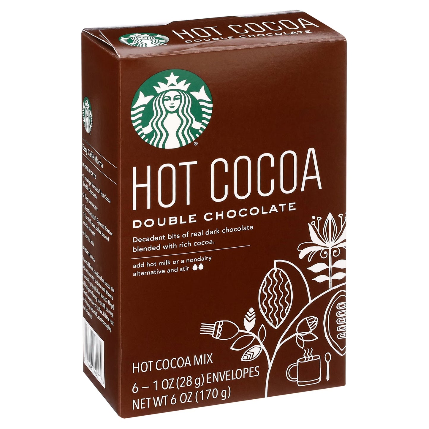 Starbucks Double Chocolate Hot Cocoa Mix, 6 Count Box