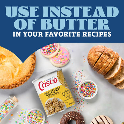 Crisco All-Vegetable Butter Flavor Vegetable Shortening Can, Shelf-Stable, 48 oz