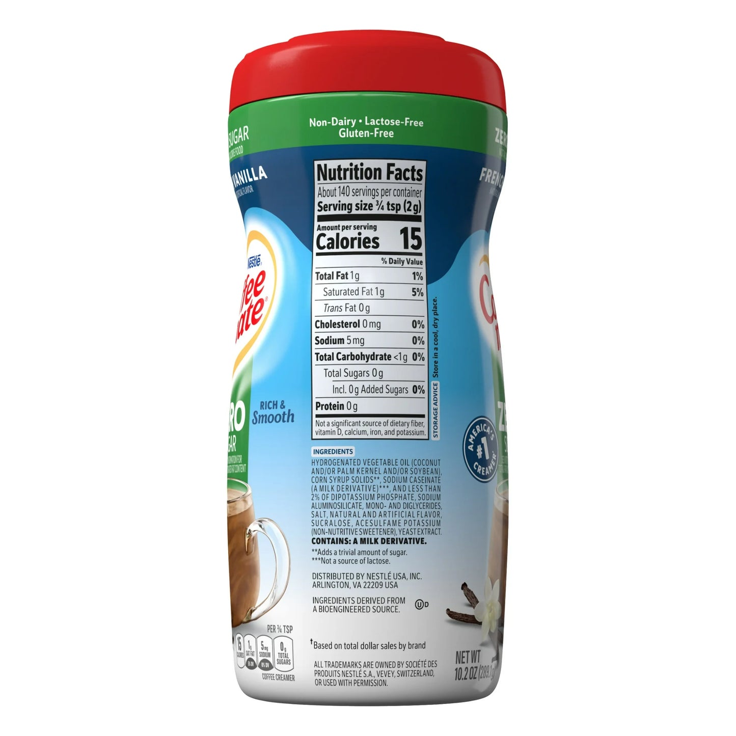 Coffee mate French Vanilla Zero Sugar Powder Coffee Creamer, 10.2 oz