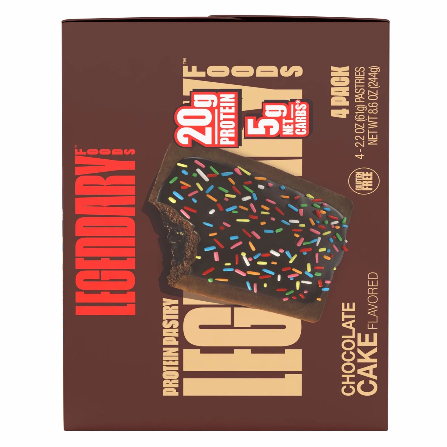 Legendary Foods Protein Pastry - Chocolate Cake 4 Pack | Protein Snack | Gluten-Free| Keto Friendly