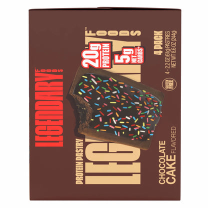 Legendary Foods Protein Pastry - Chocolate Cake 4 Pack | Protein Snack | Gluten-Free| Keto Friendly
