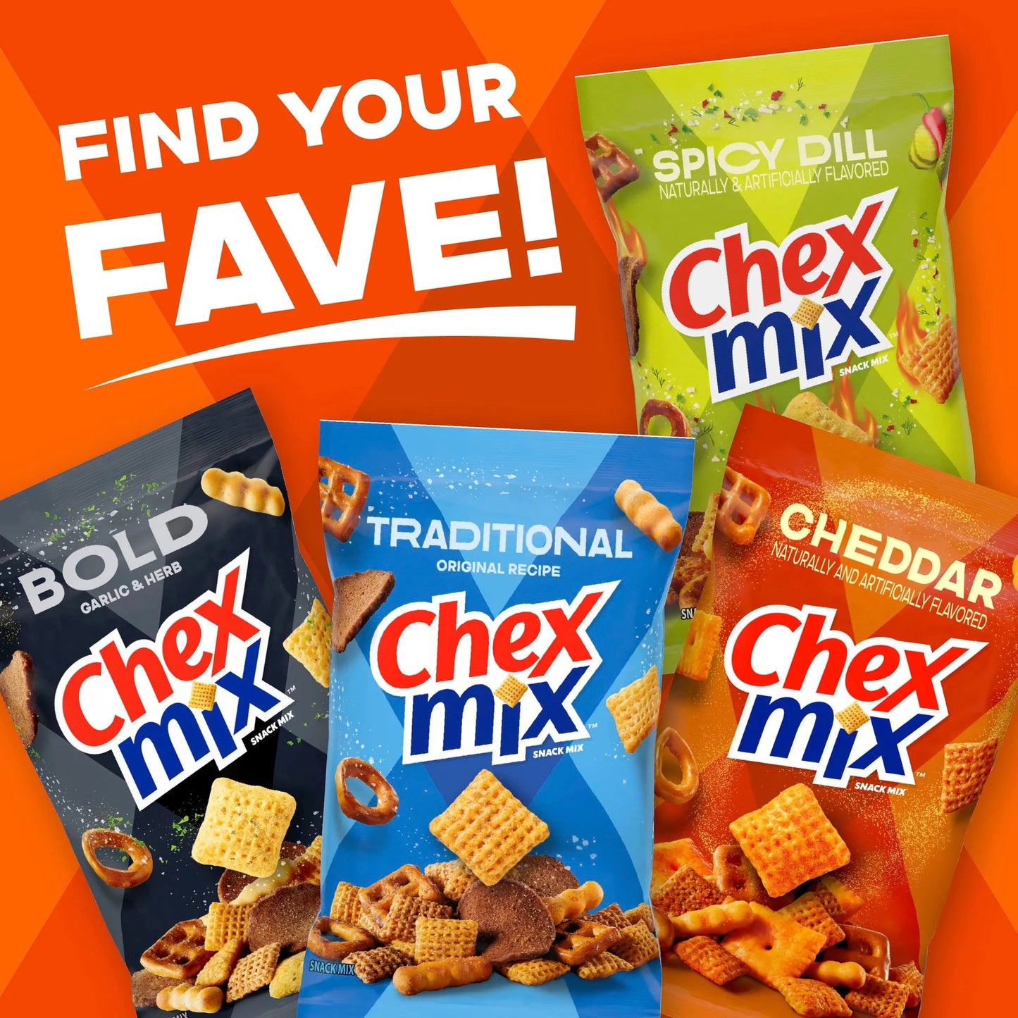 Chex Mix Cheddar Snack Mix, Salty Snacks Tub, 20 oz