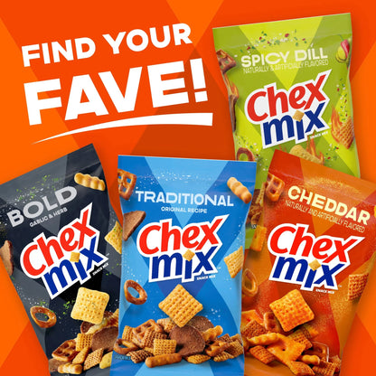 Chex Mix Cheddar Snack Mix, Salty Snacks Tub, 20 oz