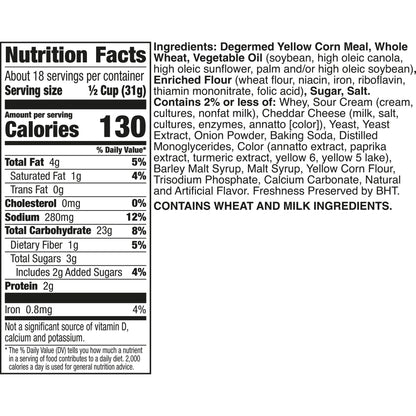 Chex Mix Cheddar Snack Mix, Salty Snacks Tub, 20 oz