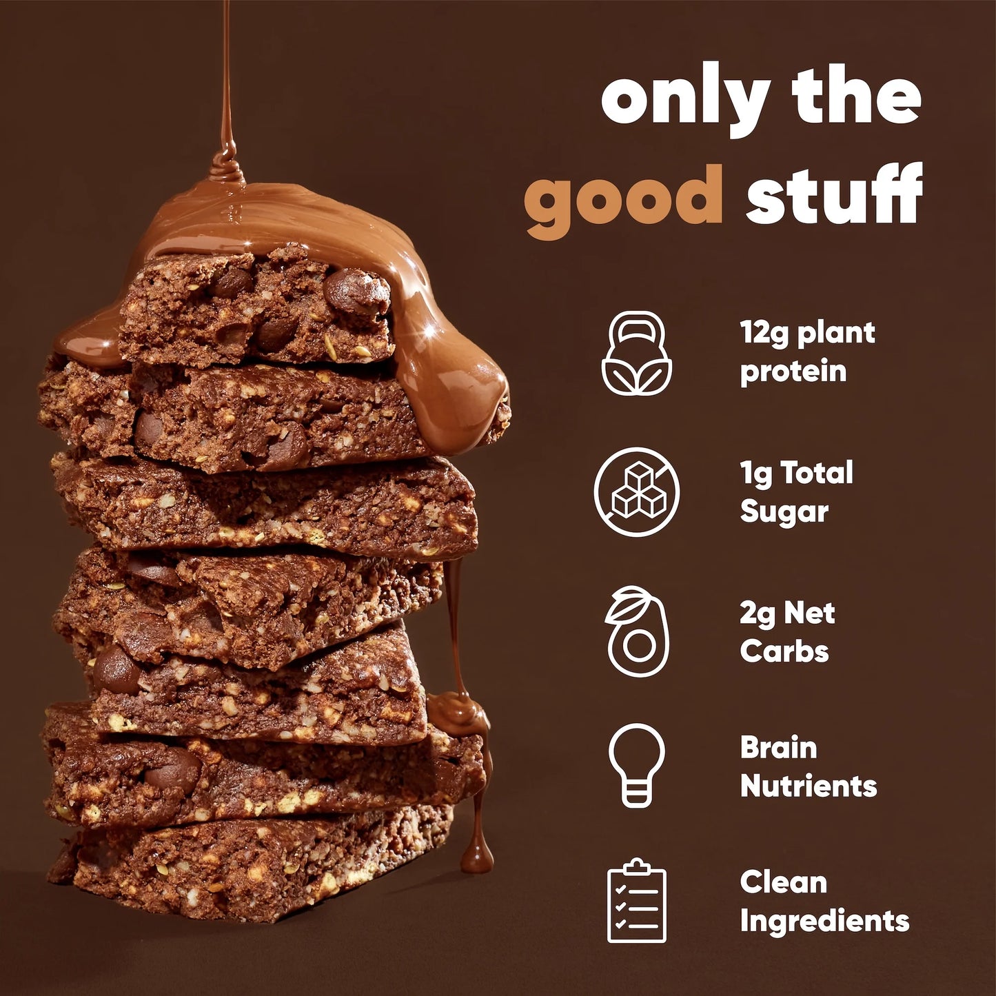 IQBAR Salted Chocolate Protein Bars - Vegan Energy Bars - High Fiber Vegan Snacks - 4 Count Box