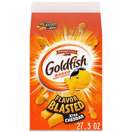 Goldfish Flavor Blasted Xtra Cheddar Cheese Crackers, 27.3 oz Carton