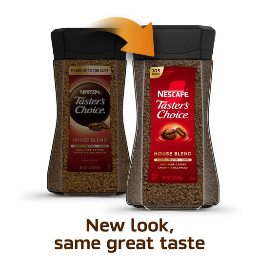 NESCAFÉ Taster's Choice House Blend, Light Medium Roast Instant Coffee, 7 oz, 1 Jar
