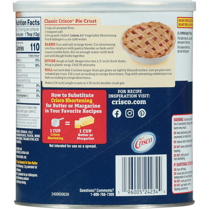 Crisco All-Vegetable Shortening, 48 oz