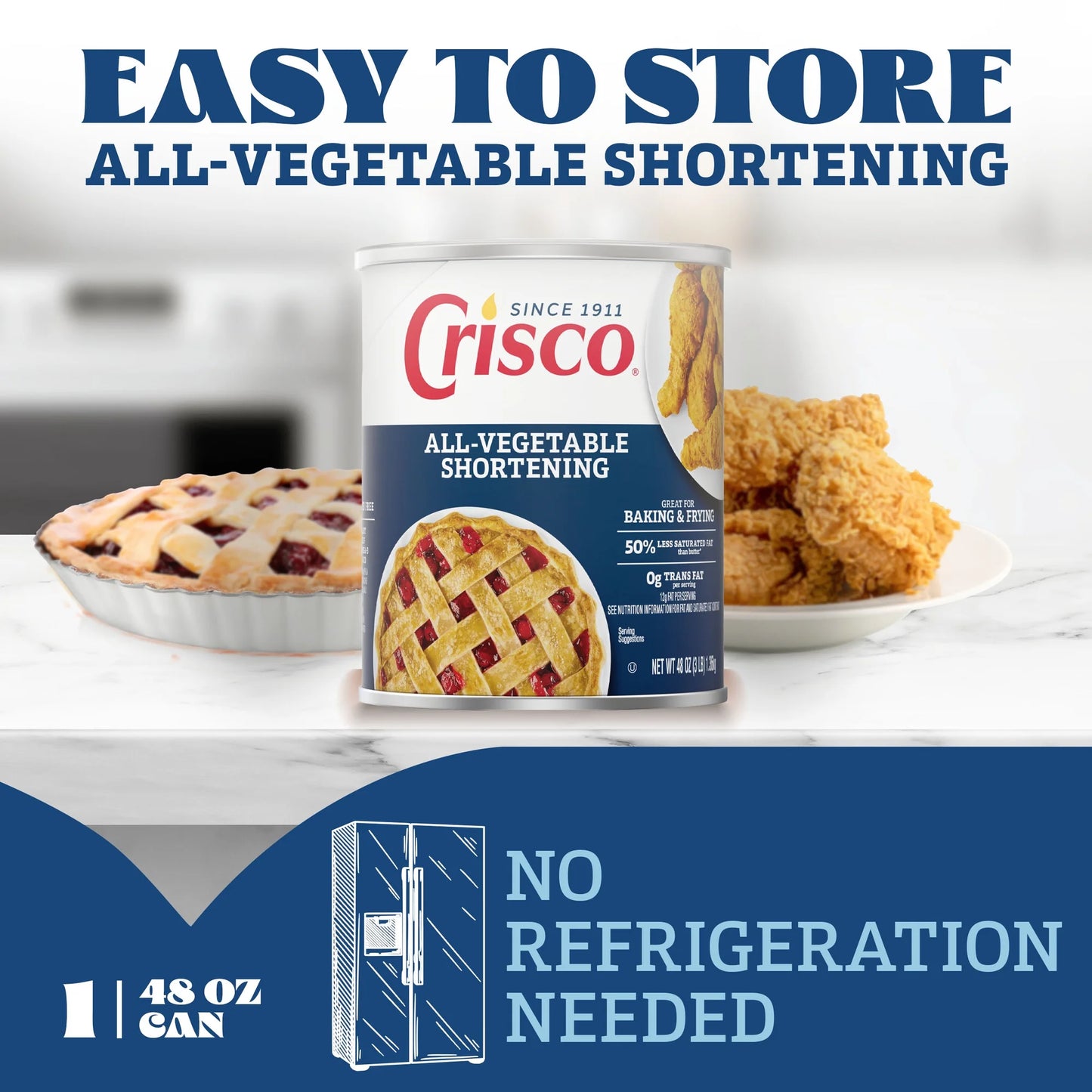Crisco All-Vegetable Shortening, 48 oz