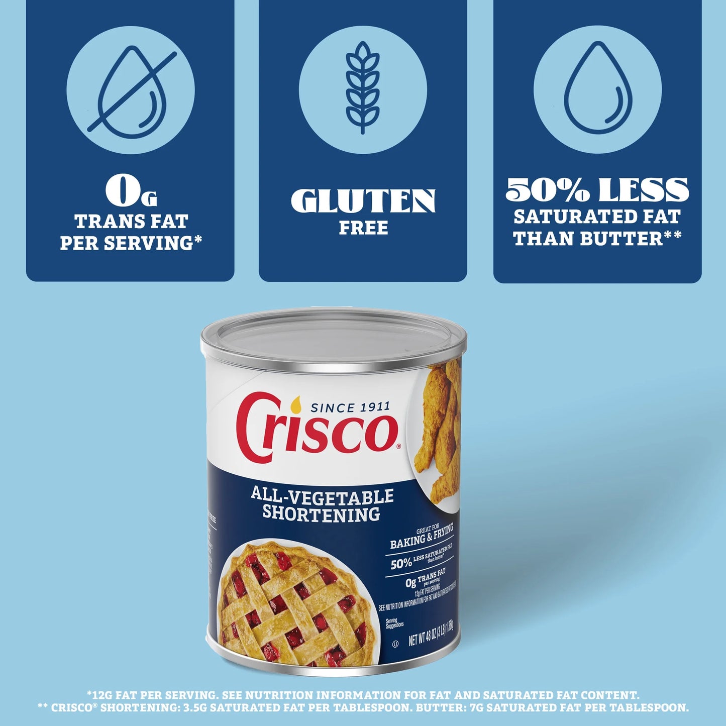 Crisco All-Vegetable Shortening, 48 oz
