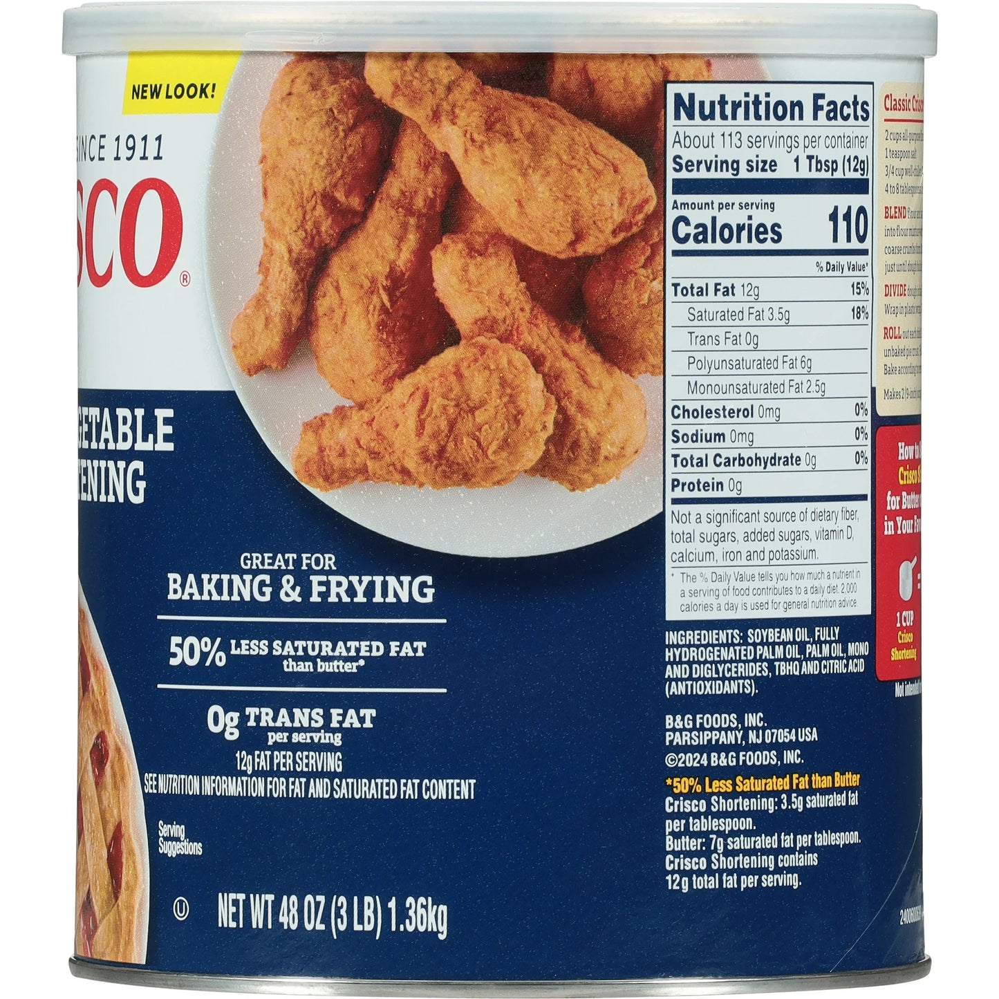 Crisco All-Vegetable Shortening, 48 oz