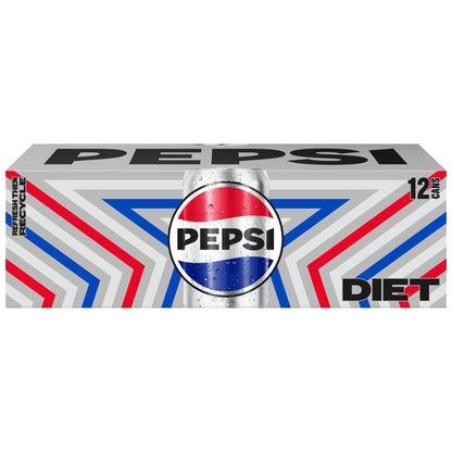 Diet Pepsi Cola Soda Pop, 12 fl oz, 12 Pack Cans