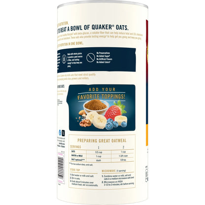 Quaker Old Fashioned Instant Whole Grain Oatmeal, 42 oz Canister Dry Oats