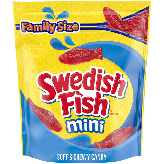 SWEDISH FISH Mini Soft & Chewy Gummy Candy, Family Size, Bulk Candy, 1.8 lb