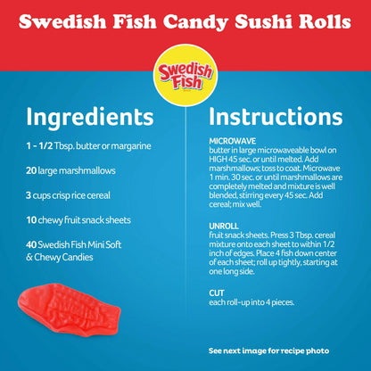 SWEDISH FISH Mini Soft & Chewy Gummy Candy, Family Size, Bulk Candy, 1.8 lb