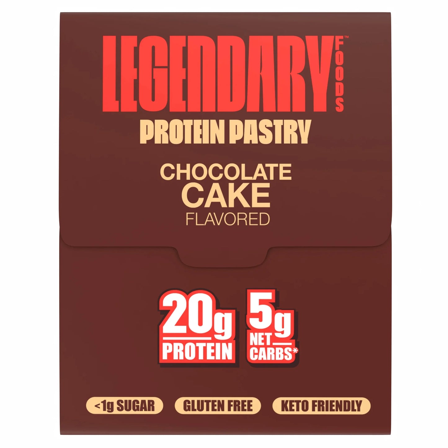 Legendary Foods Protein Pastry - Chocolate Cake 4 Pack | Protein Snack | Gluten-Free| Keto Friendly