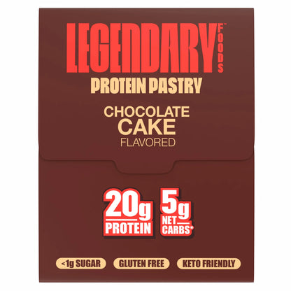 Legendary Foods Protein Pastry - Chocolate Cake 4 Pack | Protein Snack | Gluten-Free| Keto Friendly