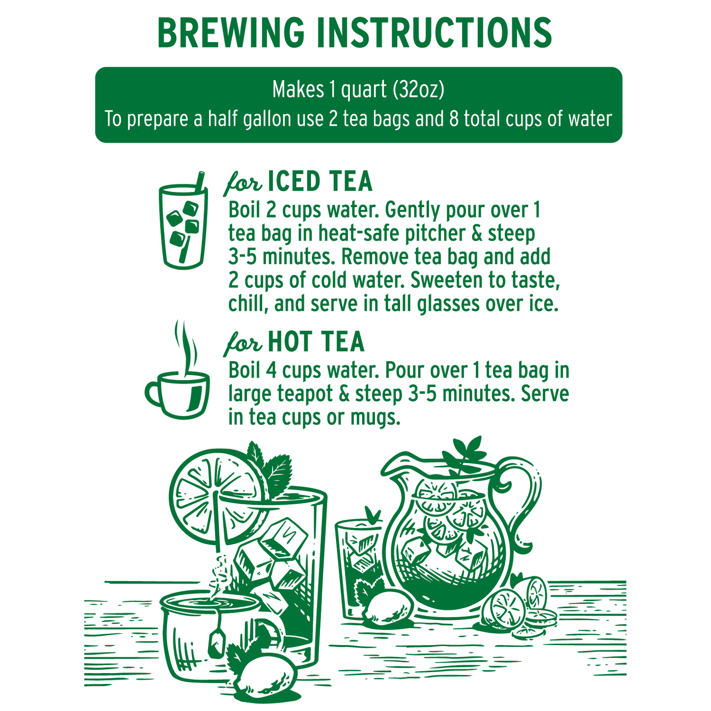 Luzianne Decaffeinated Black Iced Tea Bags, 48 Count