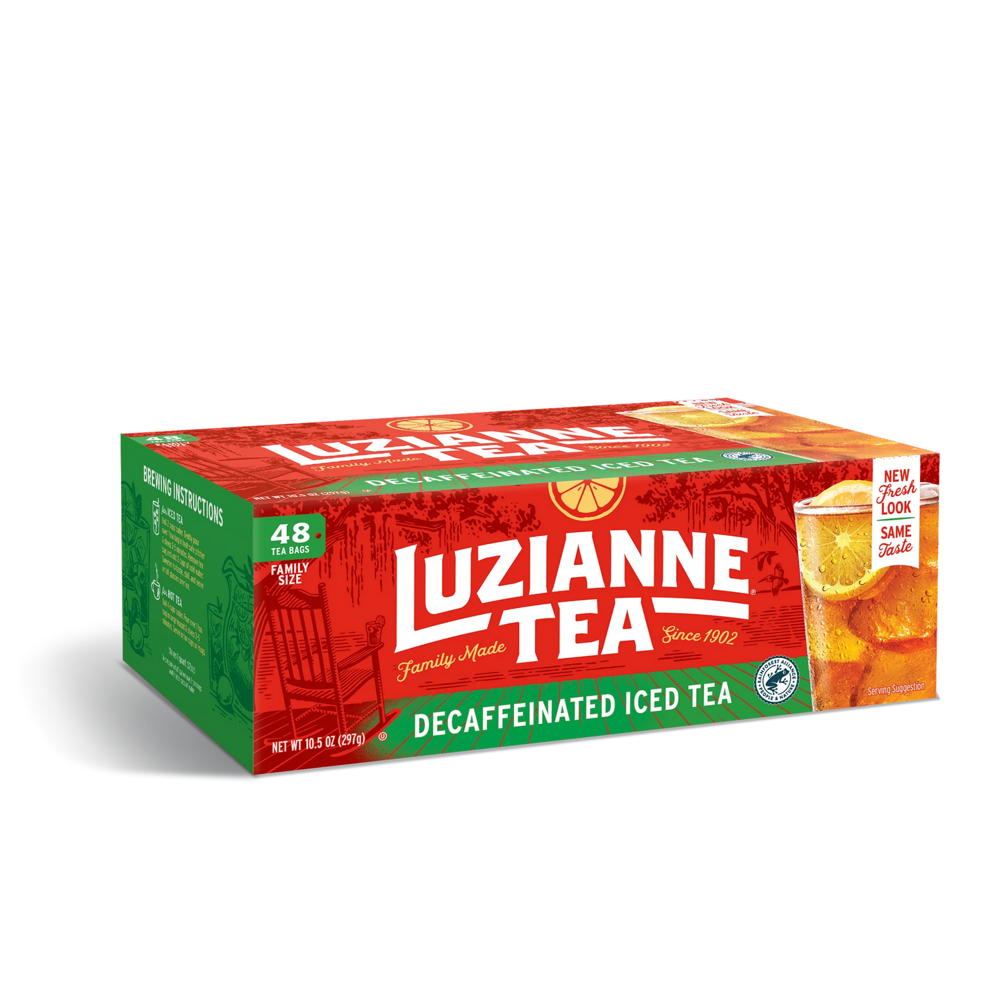 Luzianne Decaffeinated Black Iced Tea Bags, 48 Count