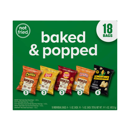 Frito-Lay Baked and Popped Mix Variety pack Snack Chips, 18 Count Multipack
