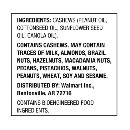 Great Value Deluxe Whole Cashews, Unsalted, 16 oz