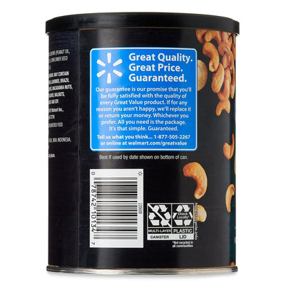 Great Value Deluxe Whole Cashews, Unsalted, 16 oz