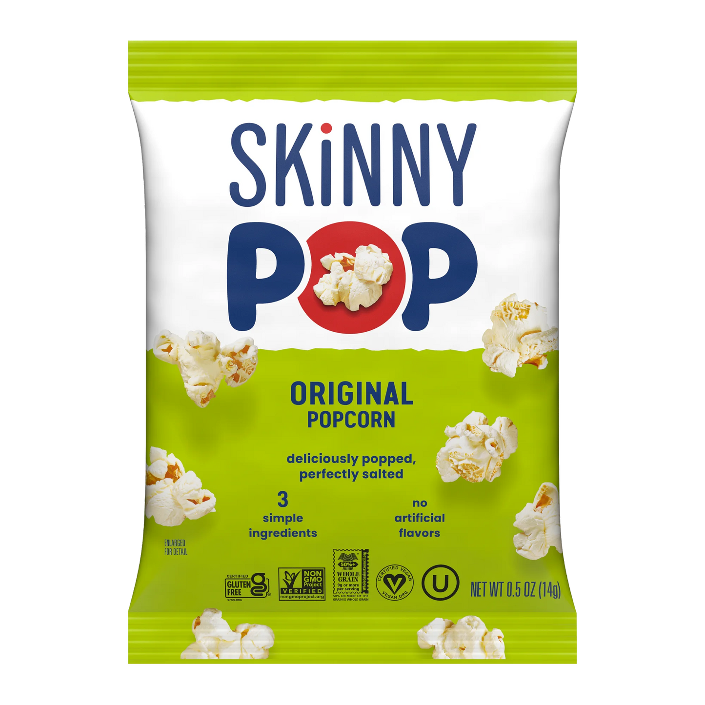 SkinnyPop Gluten-Free Original Popcorn, 0.5 oz Snack-Size Bags, 10 Count
