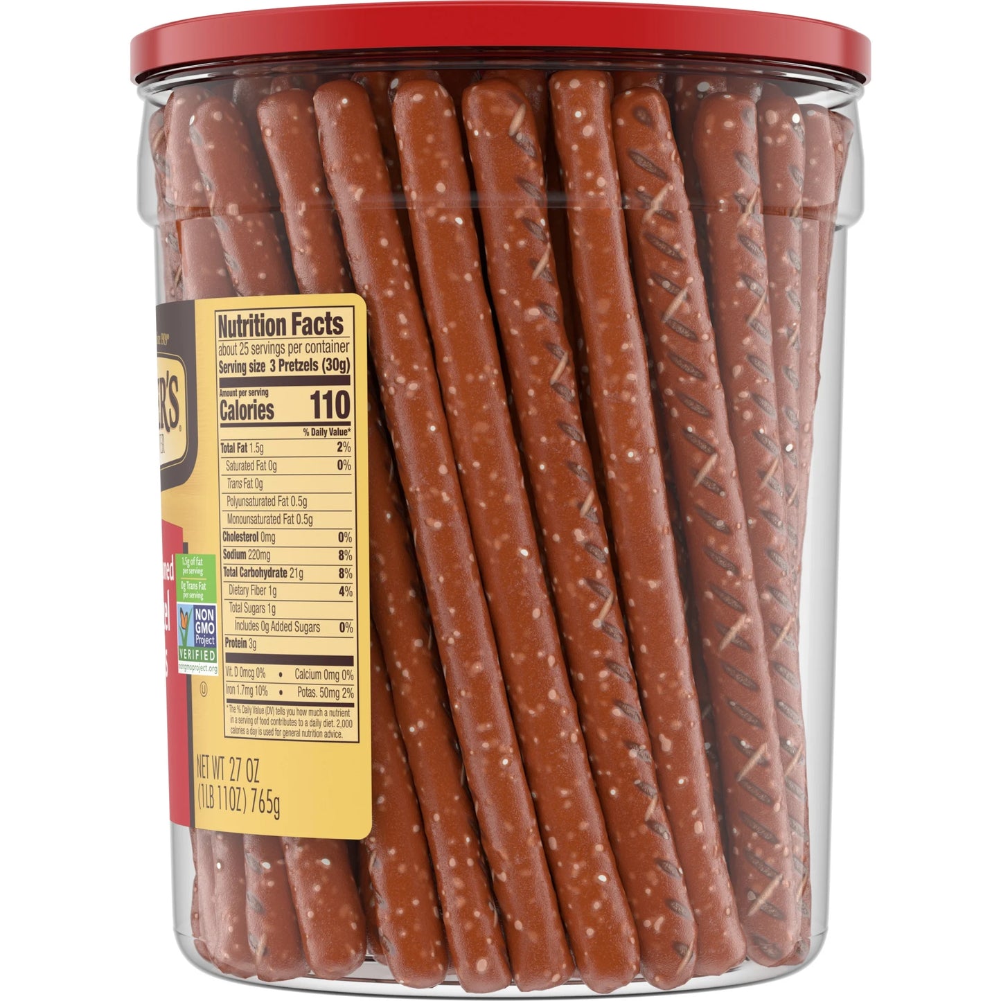 Snyder's of Hanover, Old Fashioned Pretzel Rods, 27 oz Canister