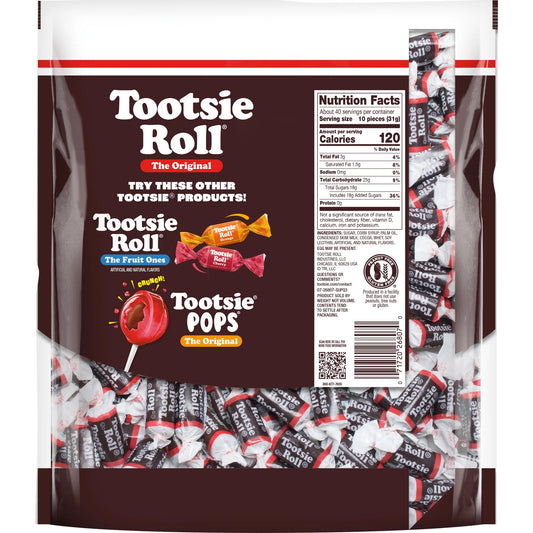 Tootsie Roll, Midgees Chocolate Candy, 43.1 oz (400 Pieces), Peanut Free, Gluten Free, Contains Milk and Soy.