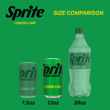 Sprite Zero Sugar Lemon Lime Soda Pop, 12 fl oz, 12 Pack Cans