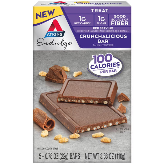 Atkins Endulge Treats, Crunchalicious Bar, Keto Friendly, 5 Count