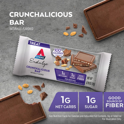Atkins Endulge Treats, Crunchalicious Bar, Keto Friendly, 5 Count